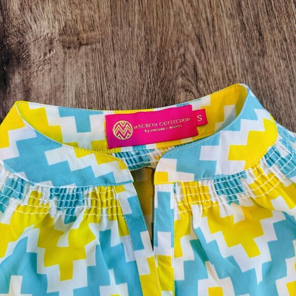 Macbeth Collection by Margaret Josephs Sleeveless Chevron Tank Top Shirt Sz S - Picture 2 of 5